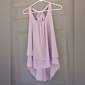 Women's Sassybling Lilac Purple Razorback Asyometrical Blouse Tank Size Large